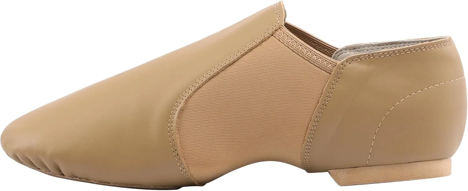 Linodes Unisex Leather Upper Jazz Shoe Slip-on for Women and Men's Dance Shoes