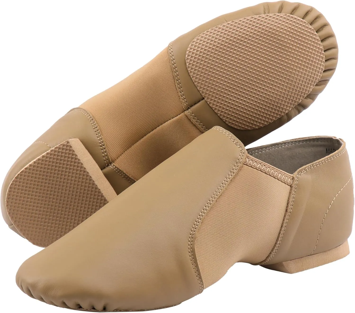 Linodes Unisex Leather Upper Jazz Shoe Slip-on for Women and Men's Dance Shoes