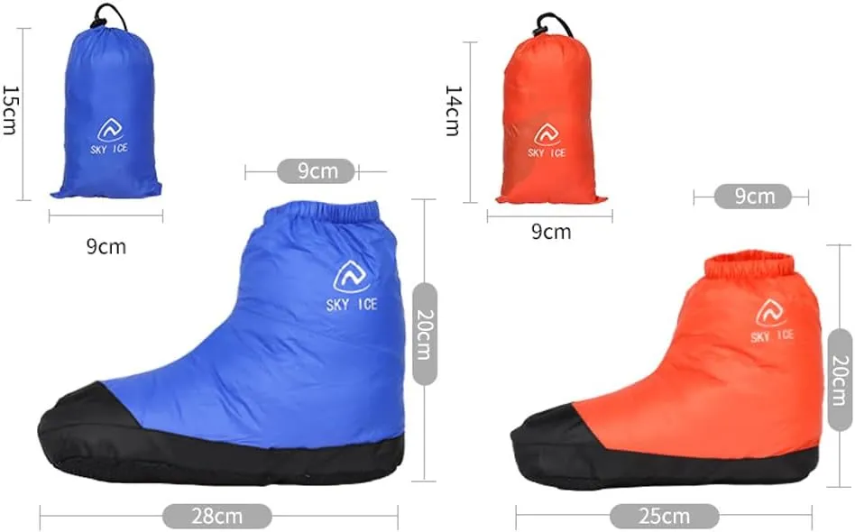 Lixada Down Booties Warm Socks Waterproof Down Slipper Boots Lightweight Down Socks Stuffed Booties Down Feet Covers for Men Women