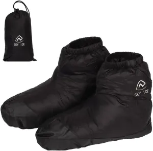 Lixada Down Booties Warm Socks Waterproof Down Slipper Boots Lightweight Down Socks Stuffed Booties Down Feet Covers for Men Women
