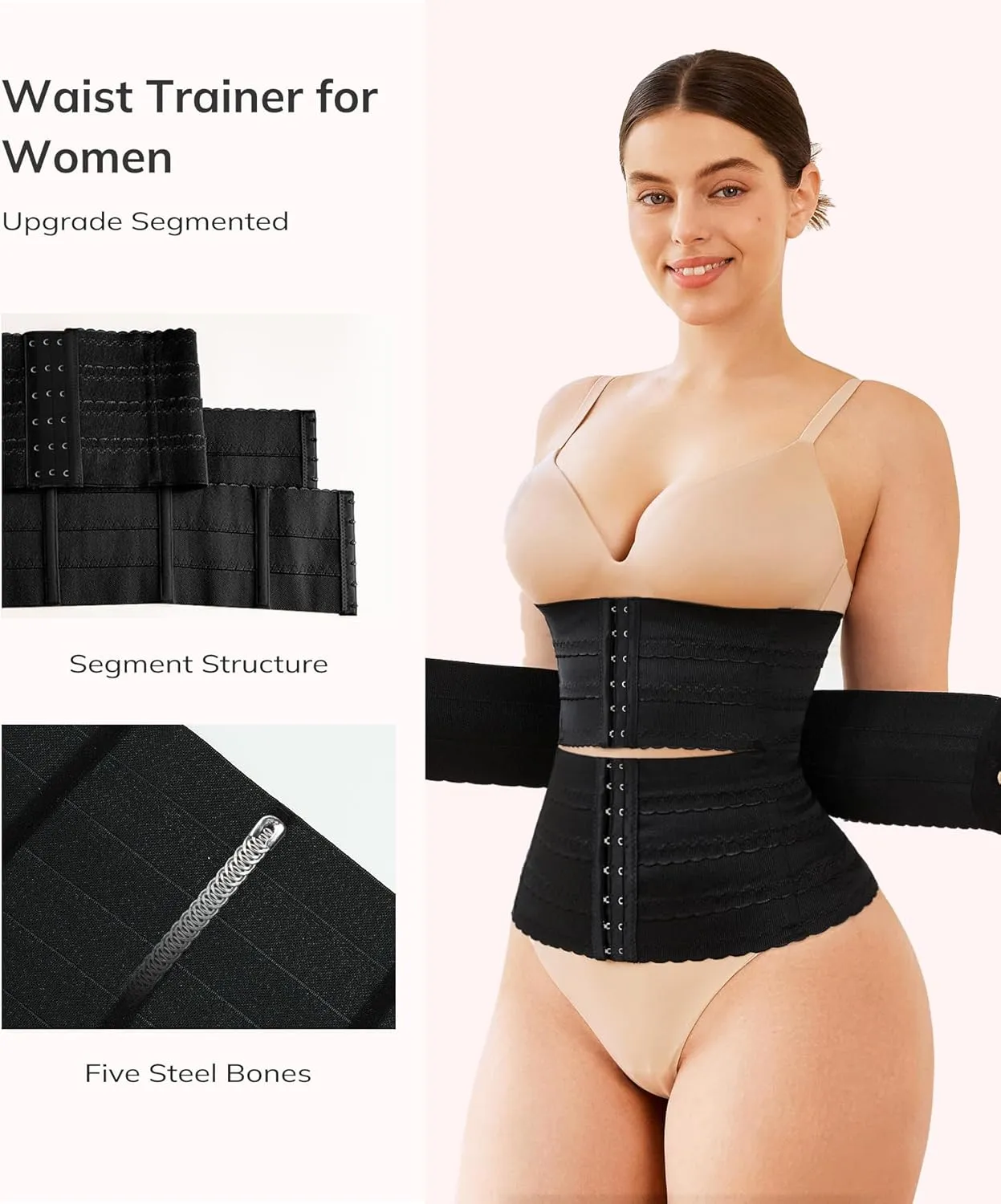 LODAY Segmented Waist Trainer for Women Corset Shapewear Waist Cincher Tummy Control Body Shaper