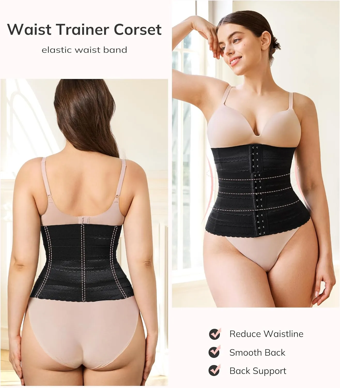 LODAY Segmented Waist Trainer for Women Corset Shapewear Waist Cincher Tummy Control Body Shaper