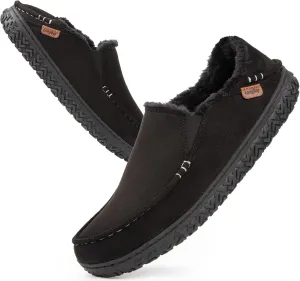 LongBay Men's Moccasin Slippers Cozy Breathable Memory Foam House Shoes for Indoor Outdoor