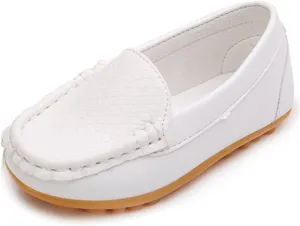 LONSOEN Toddler Little Kid Boys Girls Soft Slip On Loafers Dress Flat Shoes