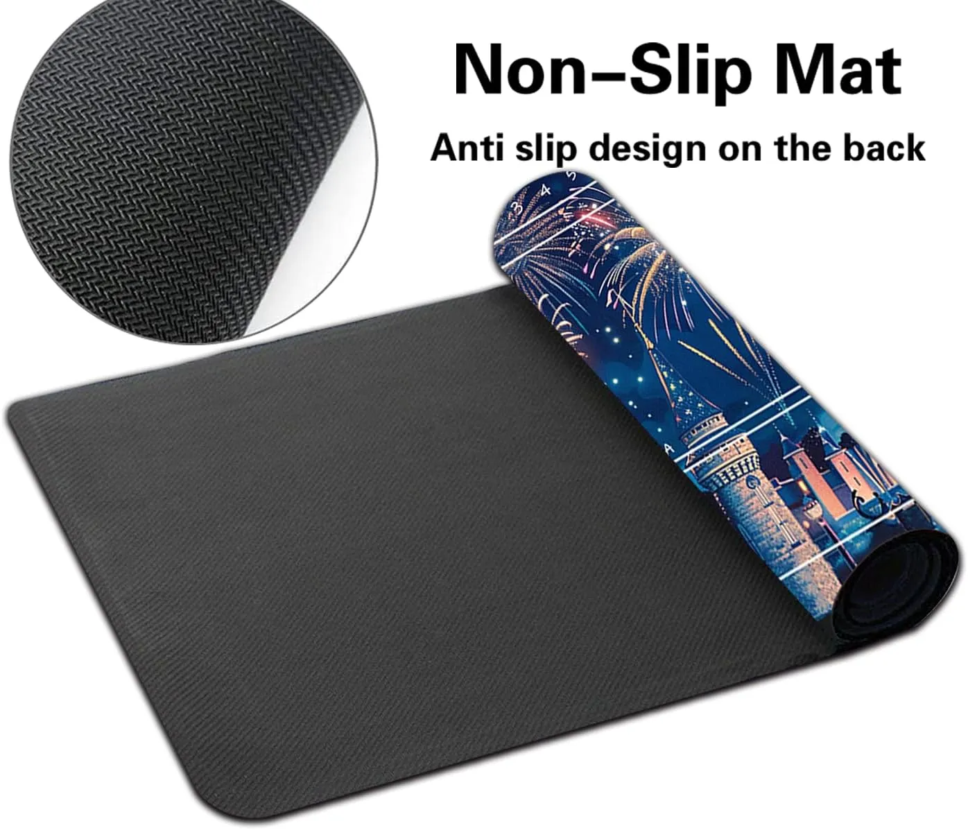 Lorcana Playmats Compatible TCG playmat with Zones Non-Slip Rubber 23.6x13.7in (48-Battle Situation)