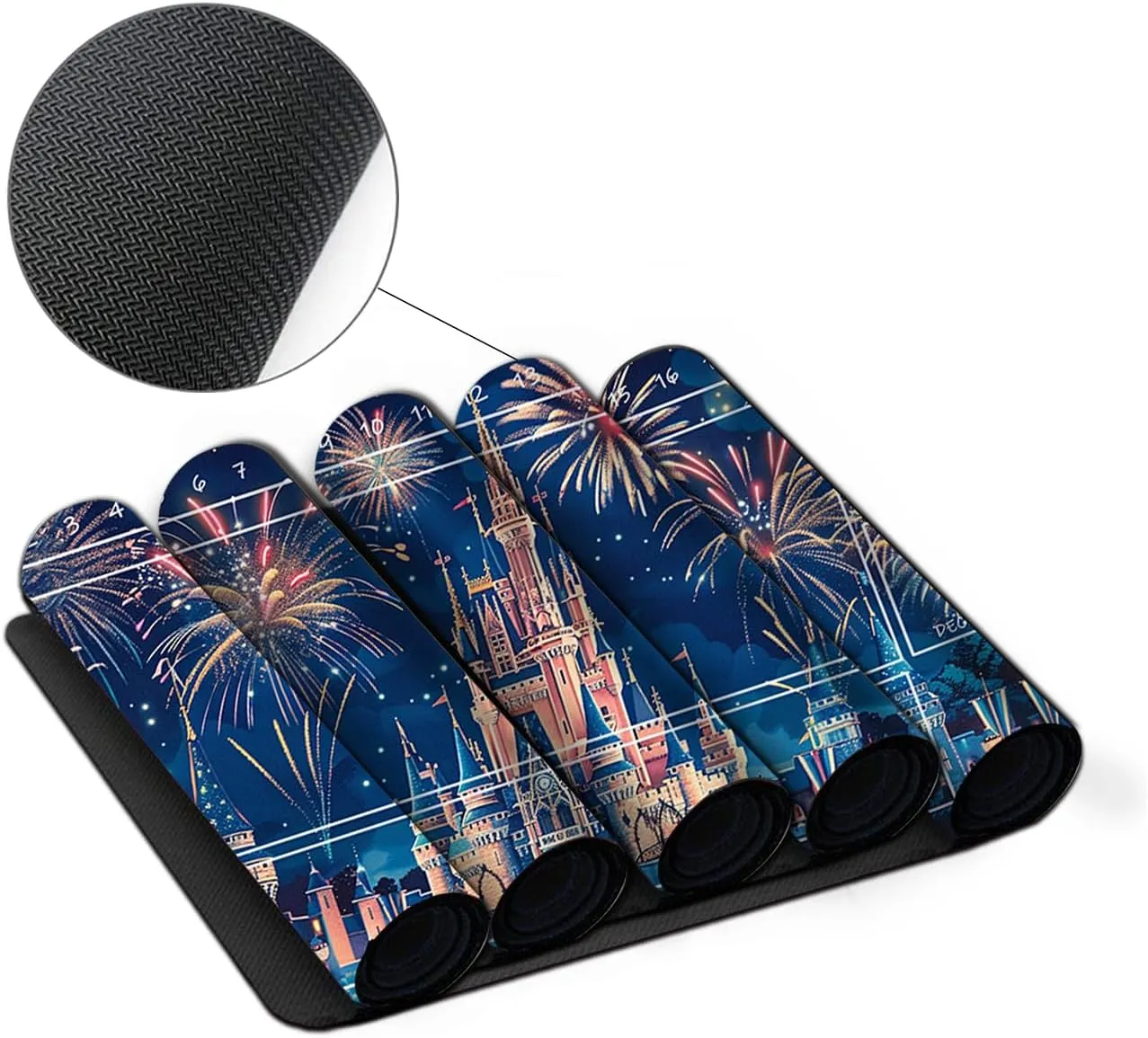 Lorcana Playmats Compatible TCG playmat with Zones Non-Slip Rubber 23.6x13.7in (48-Battle Situation)