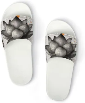 Lotus Flower Butterfly Zen Slippers Shower Slipper In-Door Slipper Quick Drying Non-Slip Bathroom Pool Woman Man PVC
