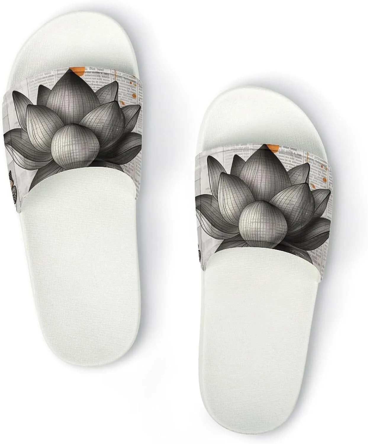 Lotus Flower Butterfly Zen Slippers Shower Slipper In-Door Slipper Quick Drying Non-Slip Bathroom Pool Woman Man PVC