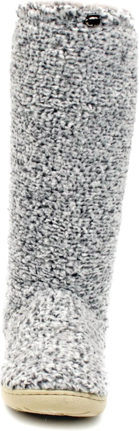 Luckers Women’s Two-Toned Tall Fluffy Slipper Boot