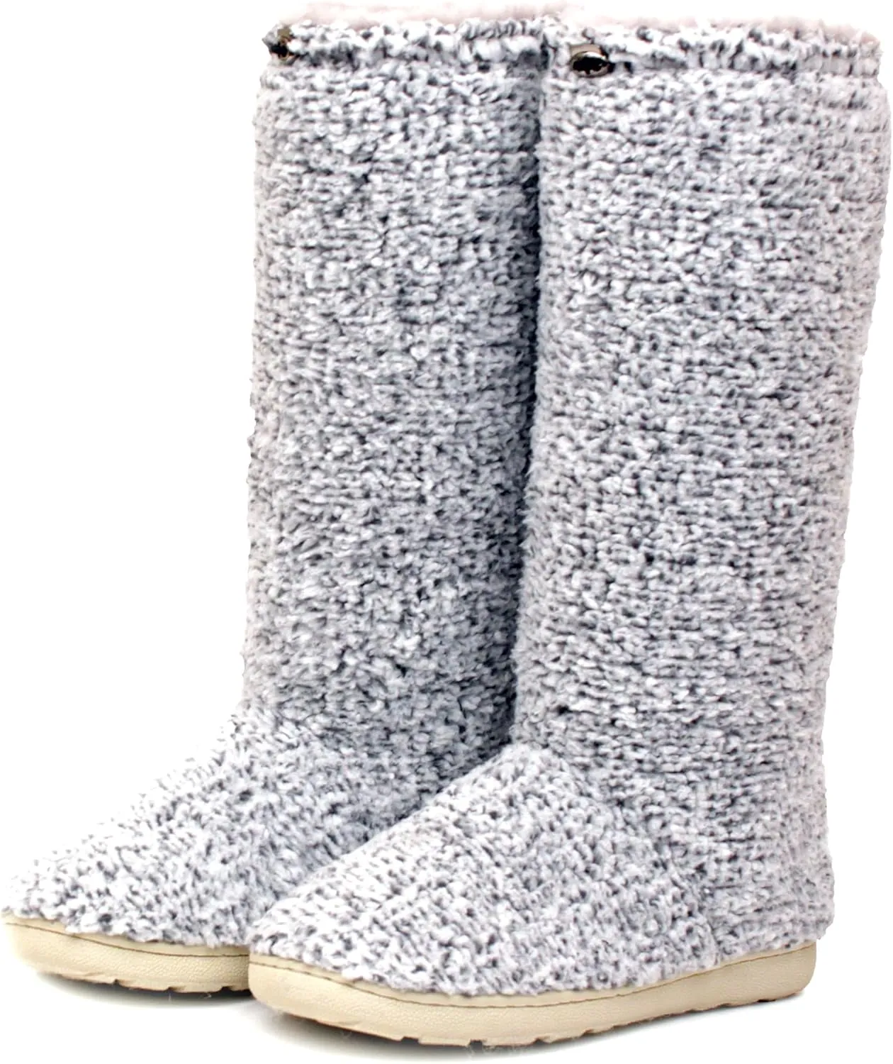 Luckers Women’s Two-Toned Tall Fluffy Slipper Boot