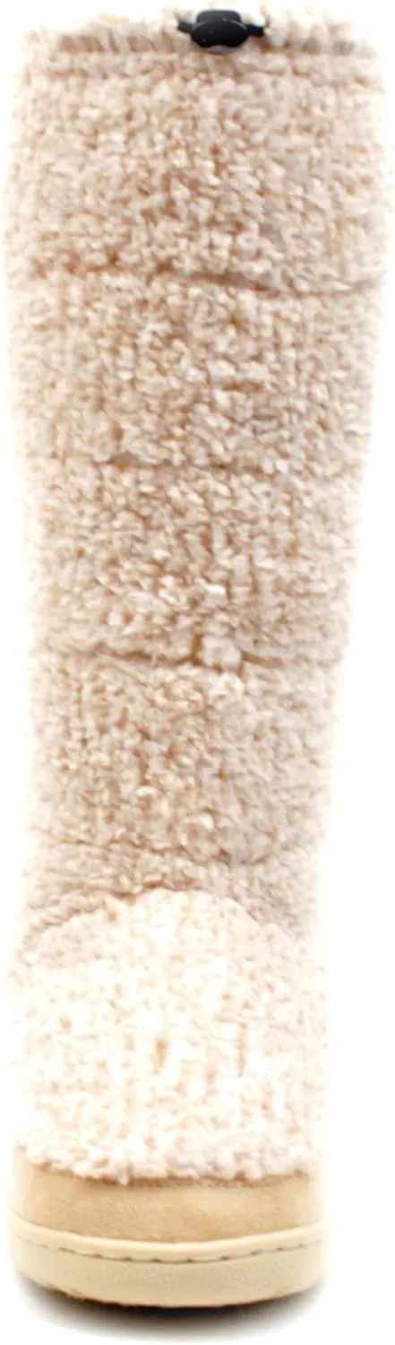 Luckers Women’s Two-Toned Tall Fluffy Slipper Boot