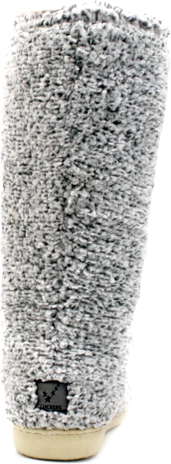 Luckers Women’s Two-Toned Tall Fluffy Slipper Boot