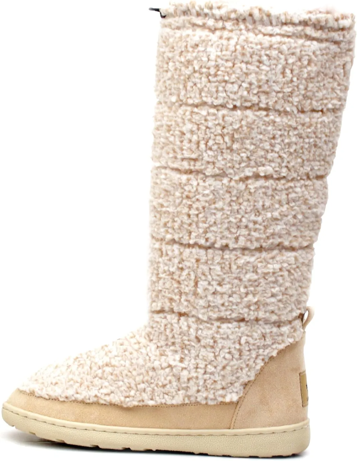 Luckers Women’s Two-Toned Tall Fluffy Slipper Boot