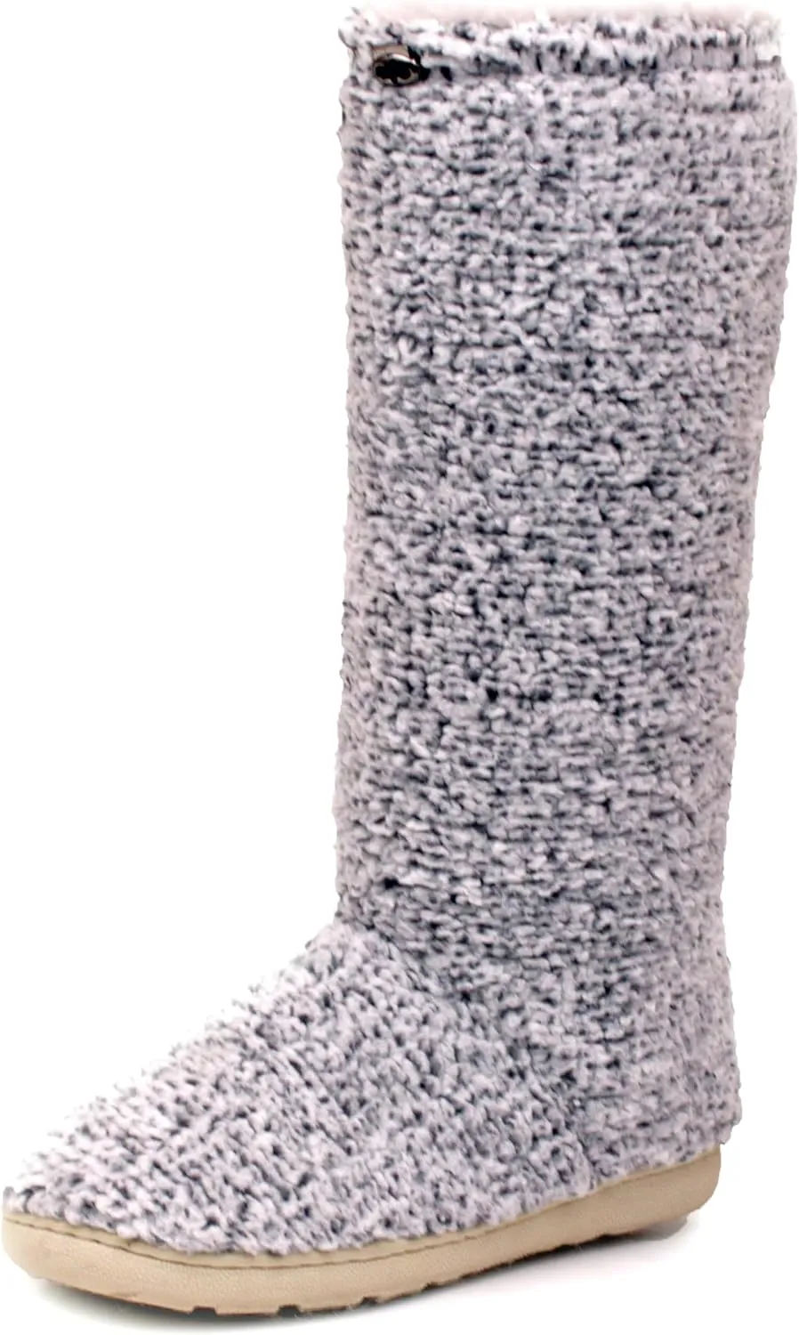 Luckers Women’s Two-Toned Tall Fluffy Slipper Boot
