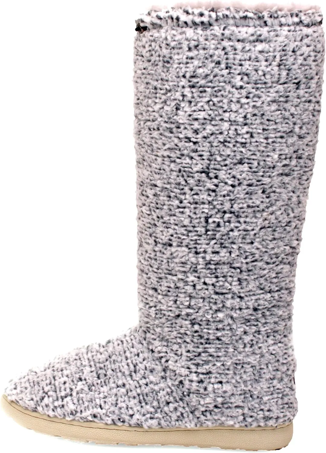 Luckers Women’s Two-Toned Tall Fluffy Slipper Boot