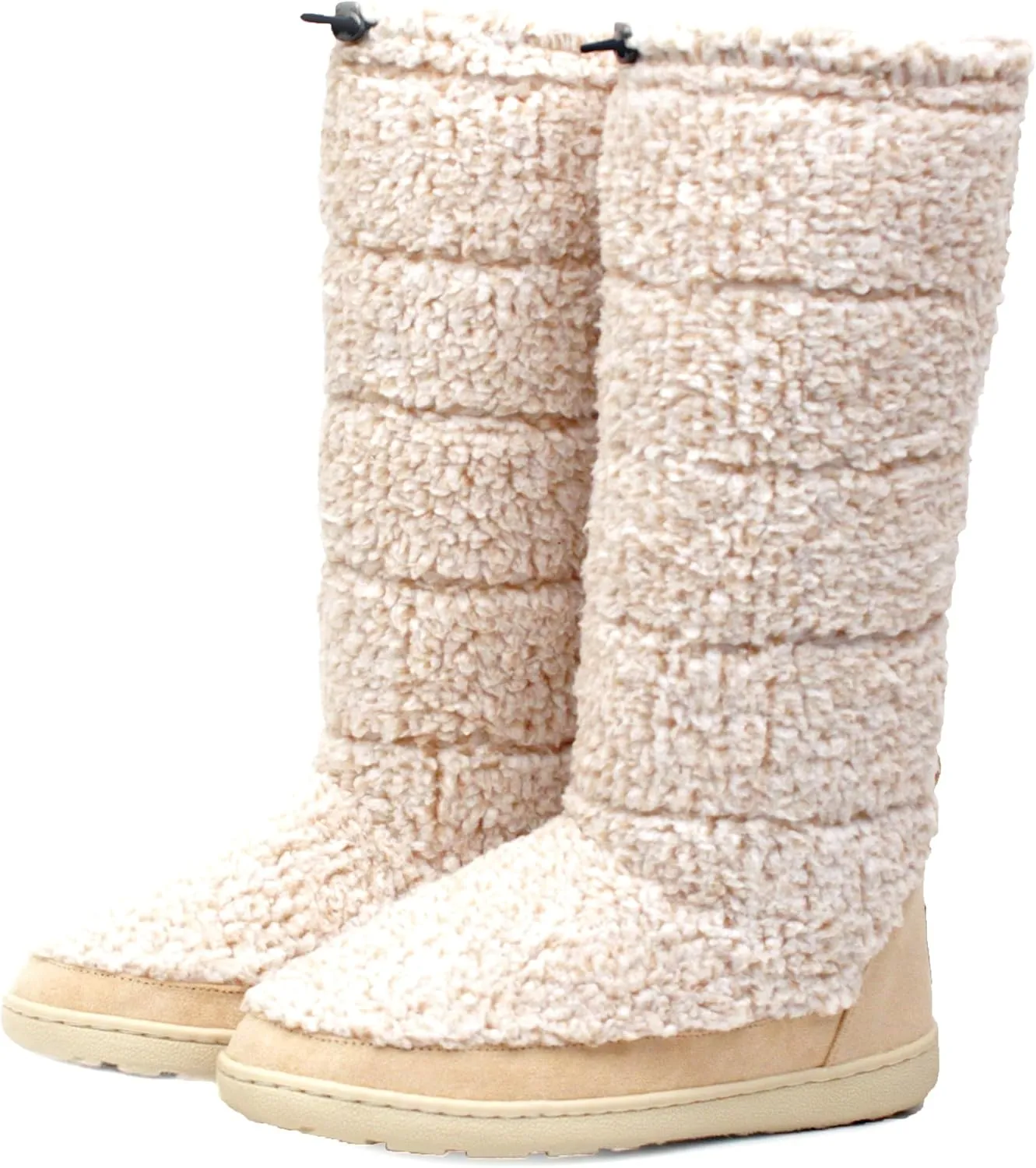 Luckers Women’s Two-Toned Tall Fluffy Slipper Boot