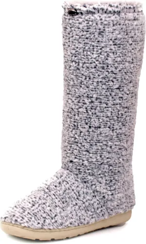 Luckers Women’s Two-Toned Tall Fluffy Slipper Boot
