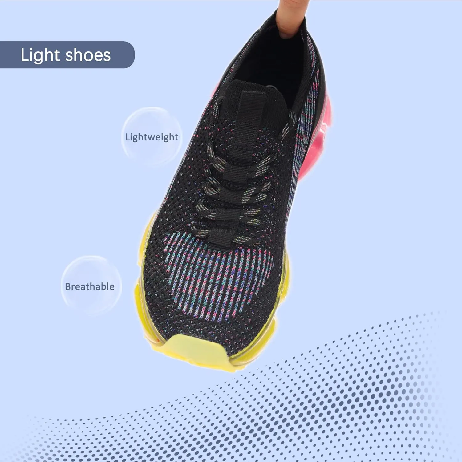 LUCKY STEP Women Air Cushion Fashion Sneakers Breathable Casual Comfortable Lightweight Walking Shoes