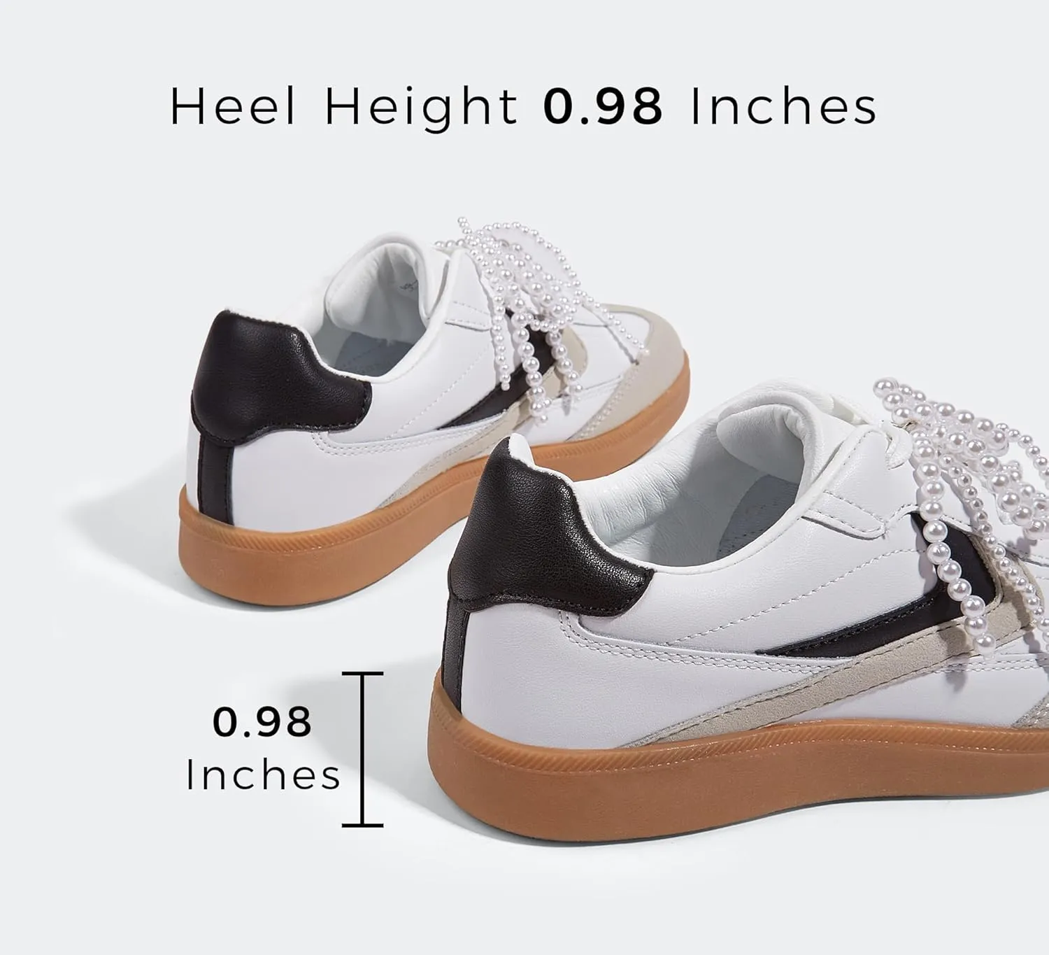 LUCKY STEP Women Retro Sneakers Fashion Classic Gum Sole Tennis Skate Shoes Casual Trendy Walking Trainer Anti Slip Flat Low-Top Footwear