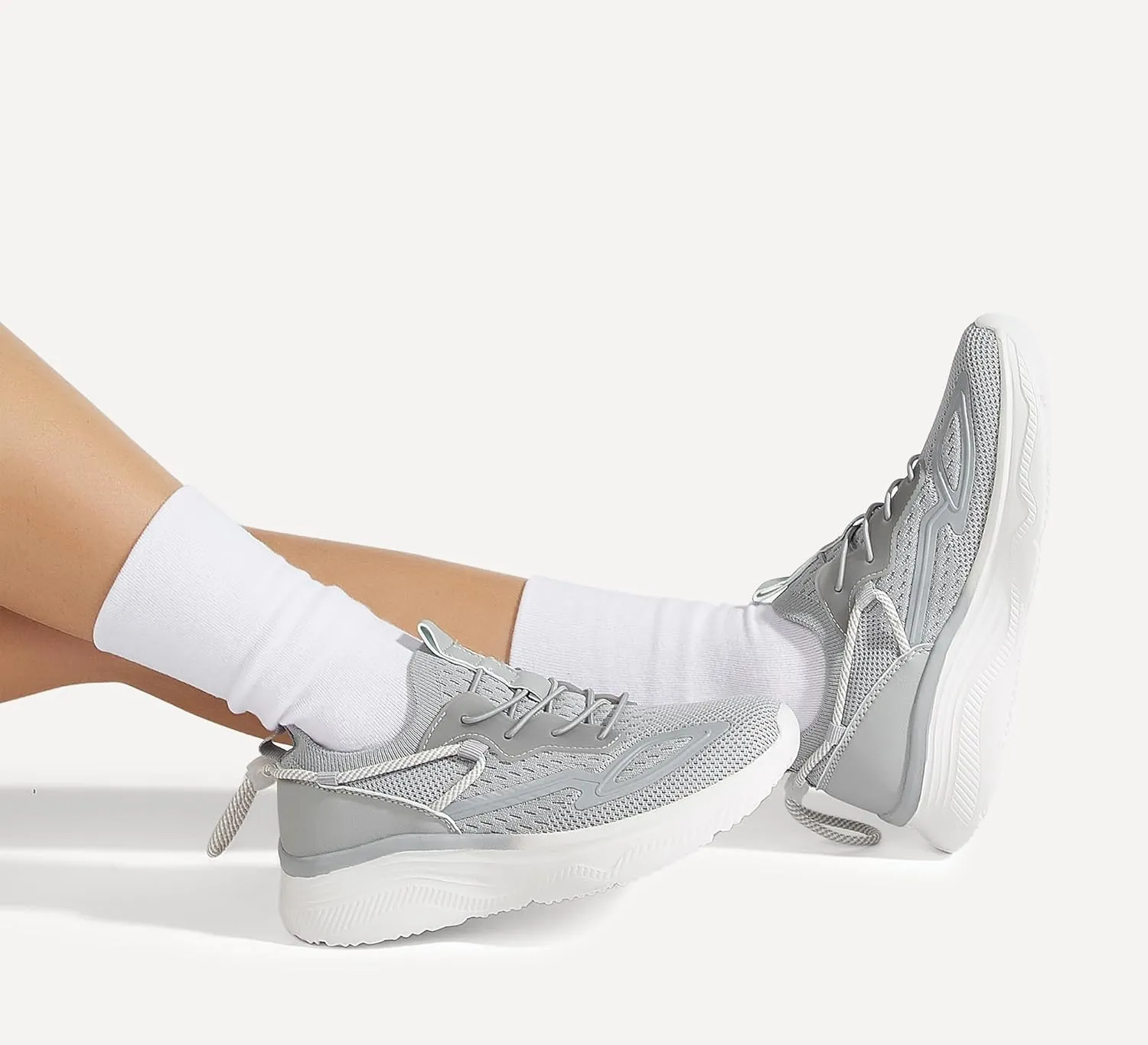 LUCKY STEP Women's Slip On Walking Shoes Mesh Tennis Workout Comfortable Lightweight Athletic Gym Trainers Stylish Breathable Fashion Sneakers