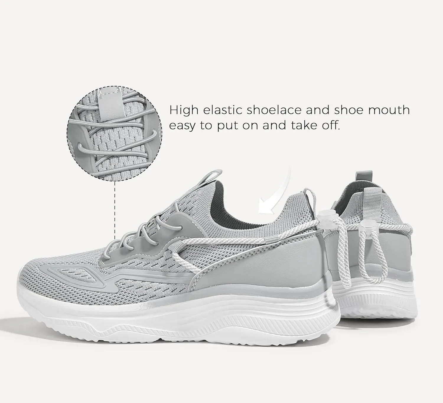 LUCKY STEP Women's Slip On Walking Shoes Mesh Tennis Workout Comfortable Lightweight Athletic Gym Trainers Stylish Breathable Fashion Sneakers