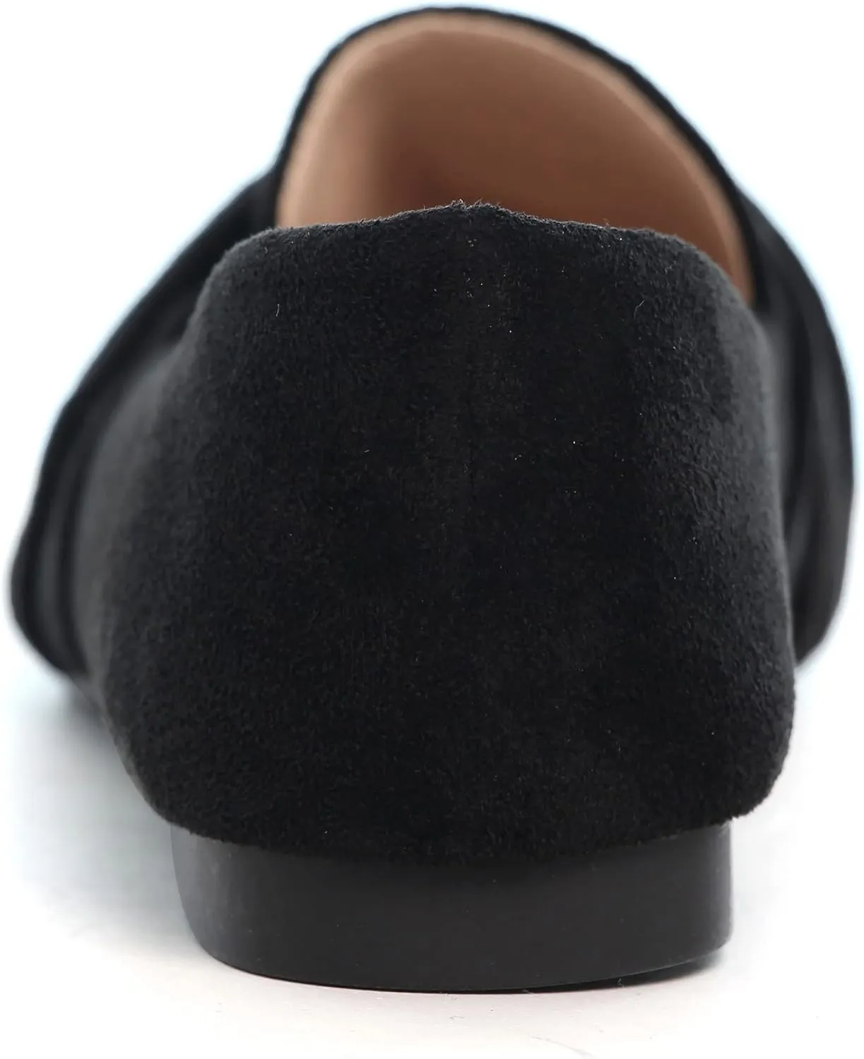LUXINYU Women's Slip on Flats,Pointed Toe Solid Classic Ballet Dance Shoes Elegant Bow Soft Comfortable Memory Foam Suede Flat Shoes