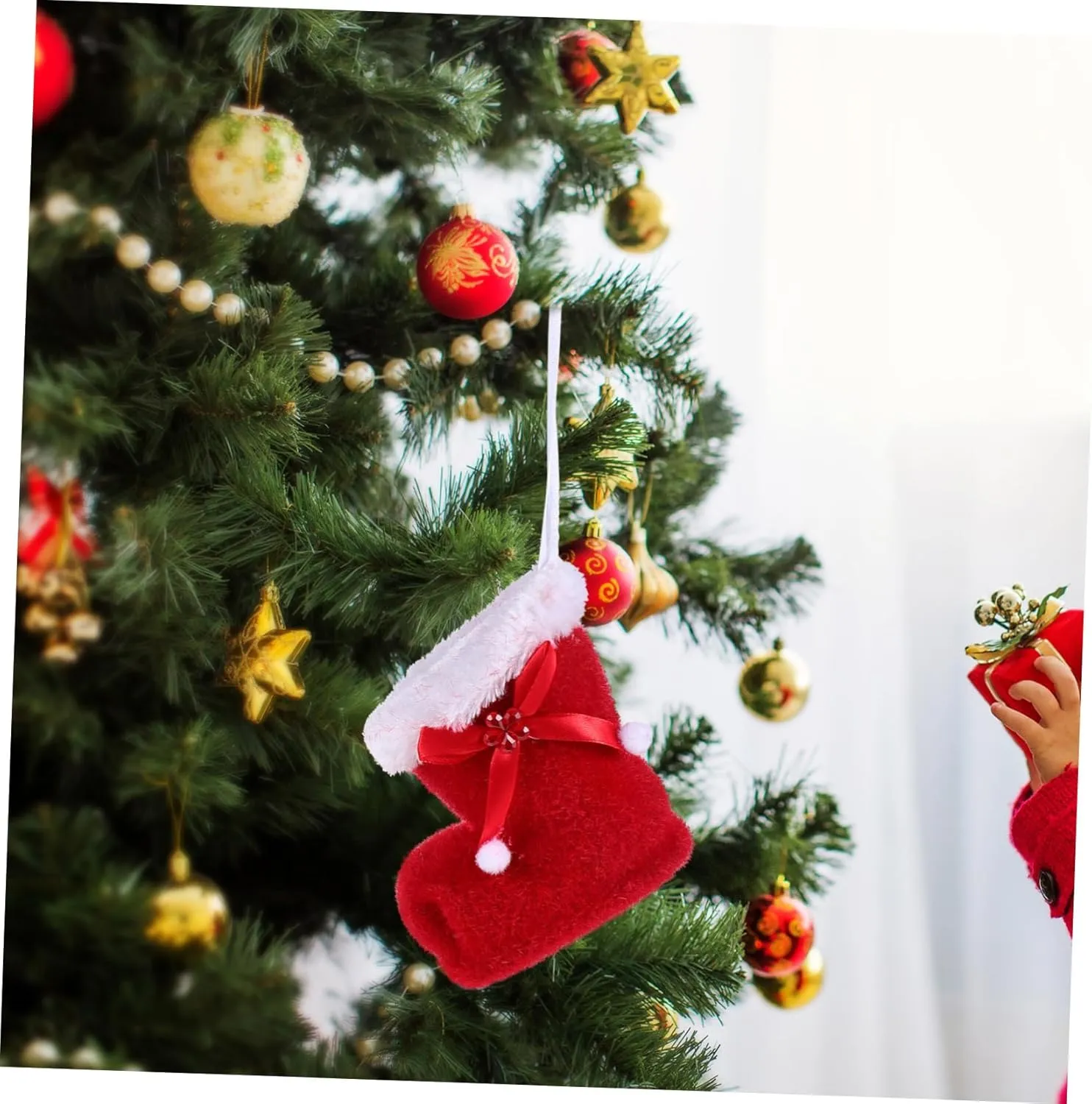 Luxshiny Unique Candy Shoes Bag Christmas Party Decorations Xmas Present Bag for Boys and Girls