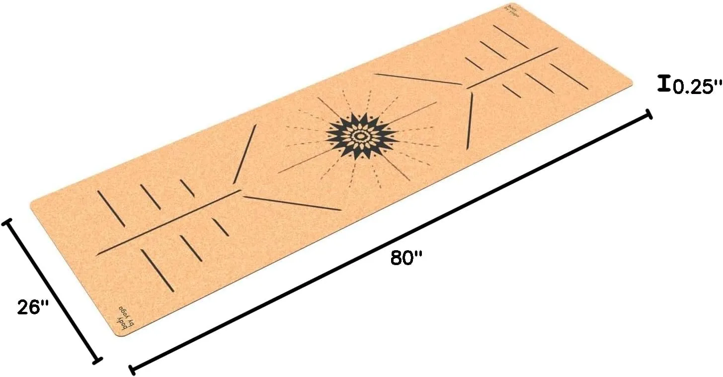 Luxury Cork Yoga Mat - Non Slip, Extra Thick Grip. Thicker, Longer, and Wider for More Comfort and Support. Tough Enough For Hot Yoga. Natural, Non Toxic, and Eco Friendly. Optional Alignment Lines.
