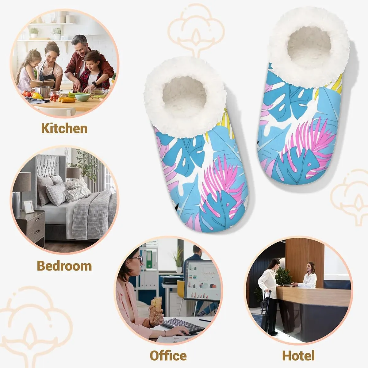 Maple Leaves Rustic Soft Home Slippers for Women Lightweight Men's House Shoes Women's Slippers