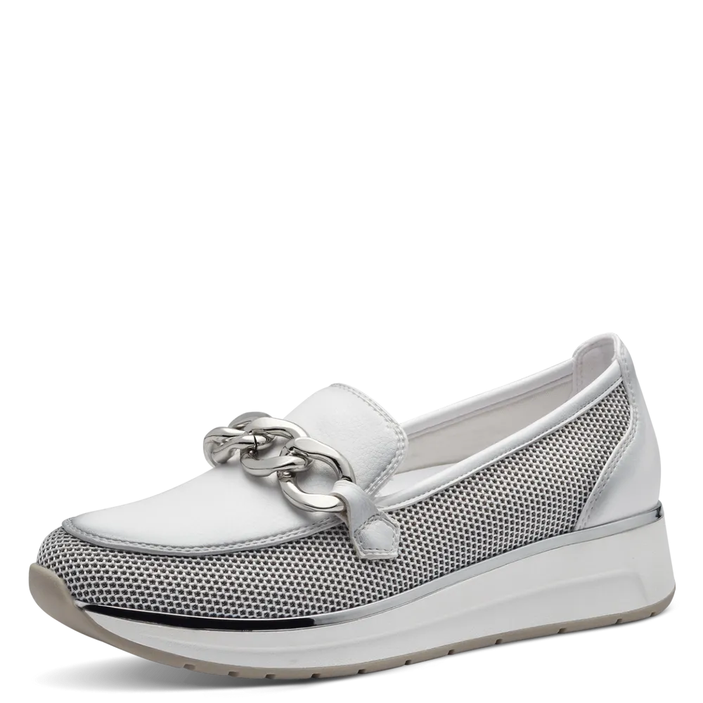 Marco Tozzi White Slip on Shoes