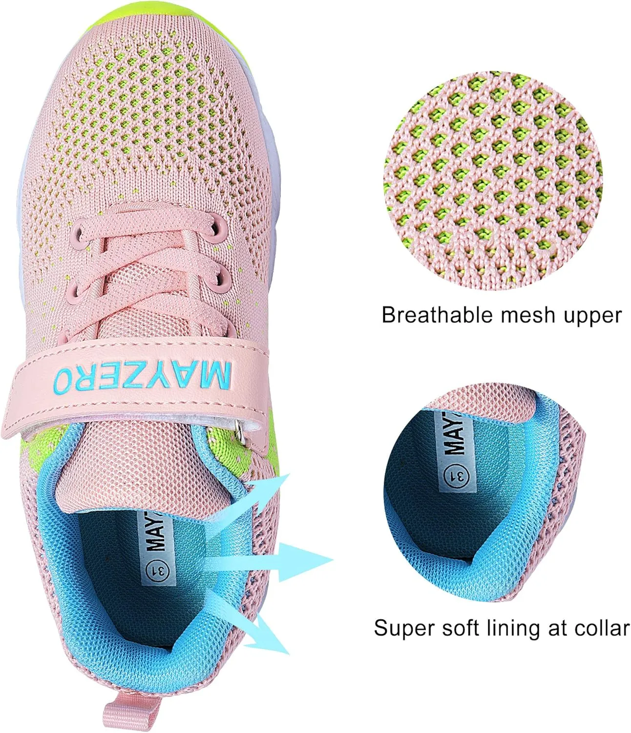 MAYZERO Kids Tennis Shoes Breathable Running Shoes Walking Shoes Fashion Sneakers for Boys and Girls