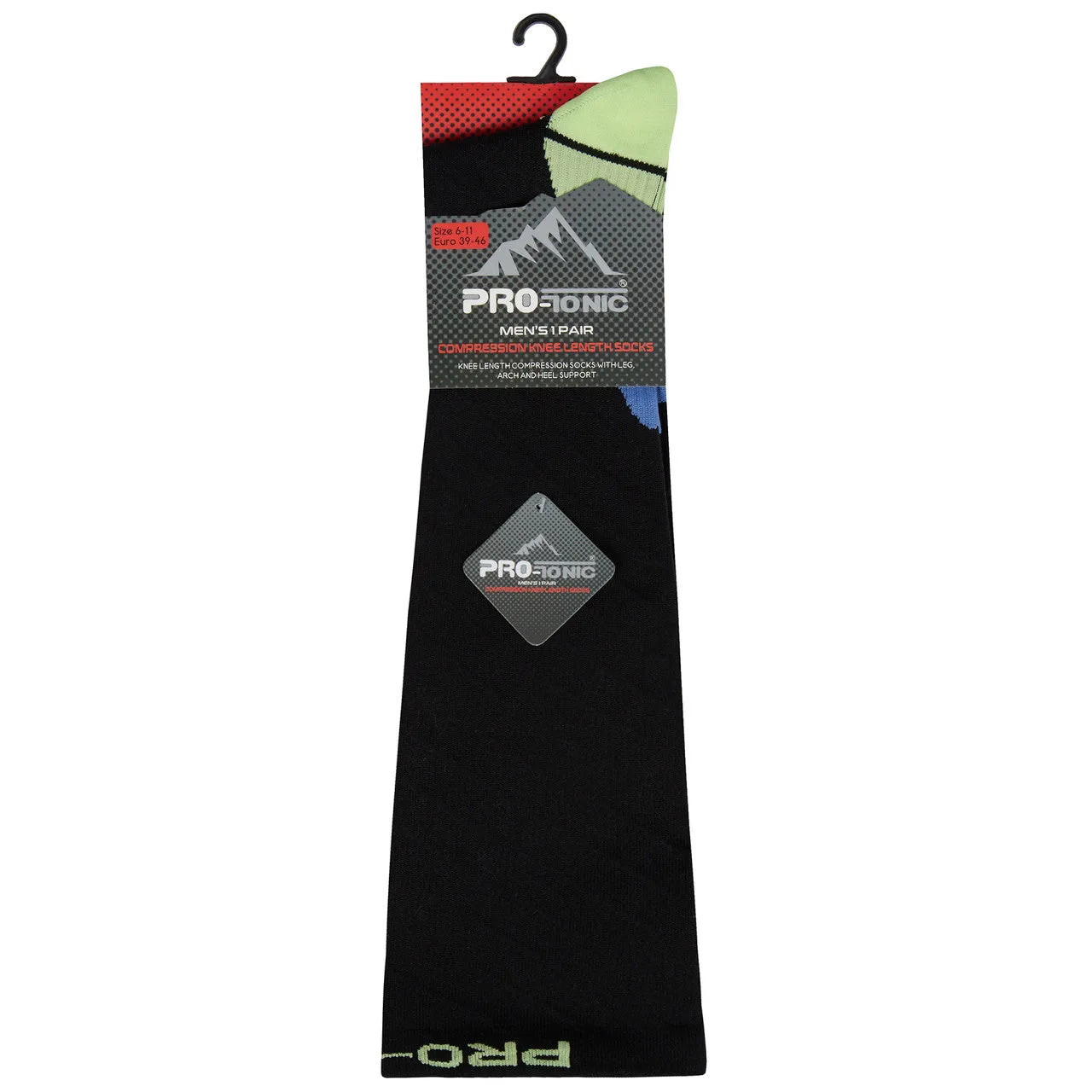 Mens 1 Pair Compression Knee High Sport Socks - Green