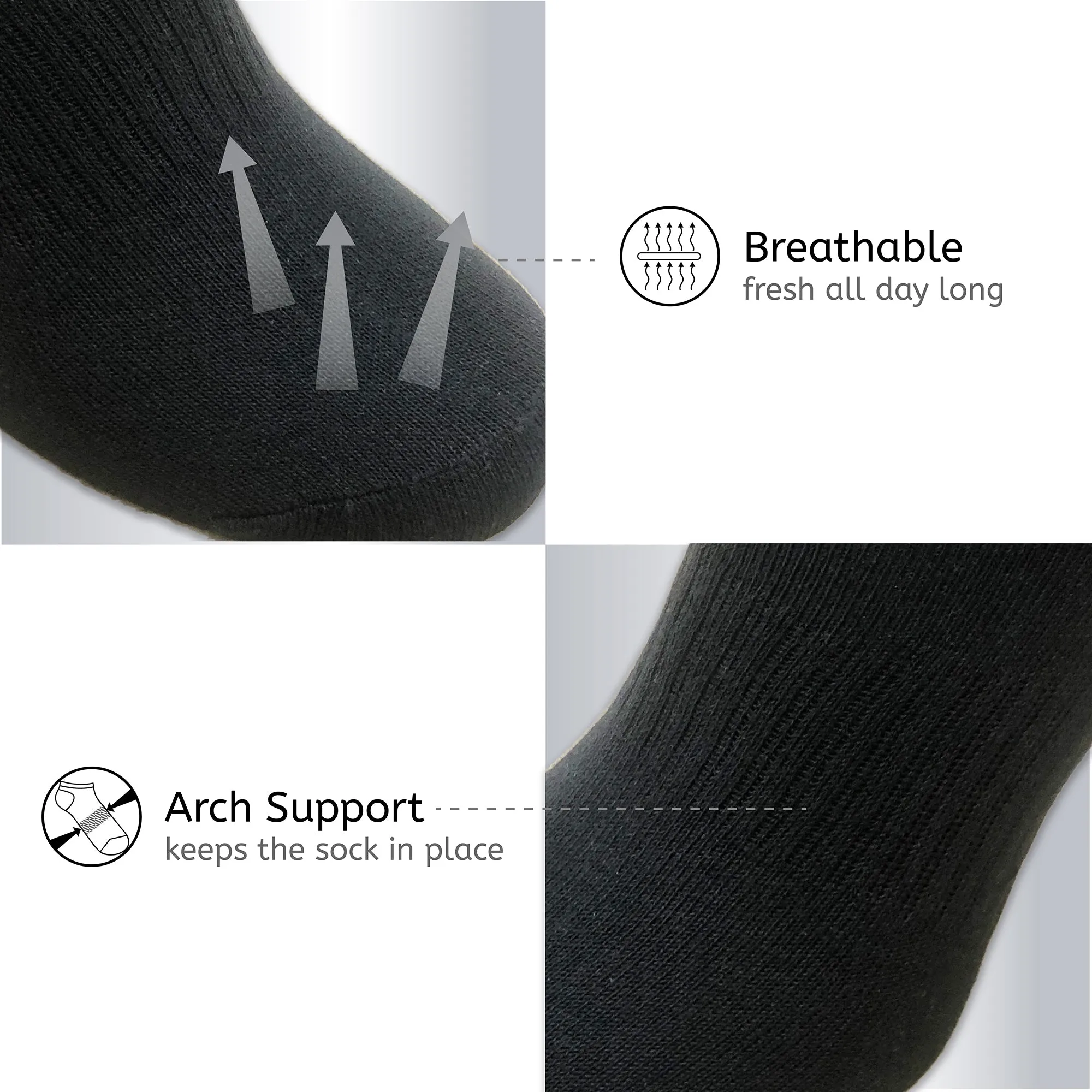 Mens 12PK Trainer Liner Black Socks