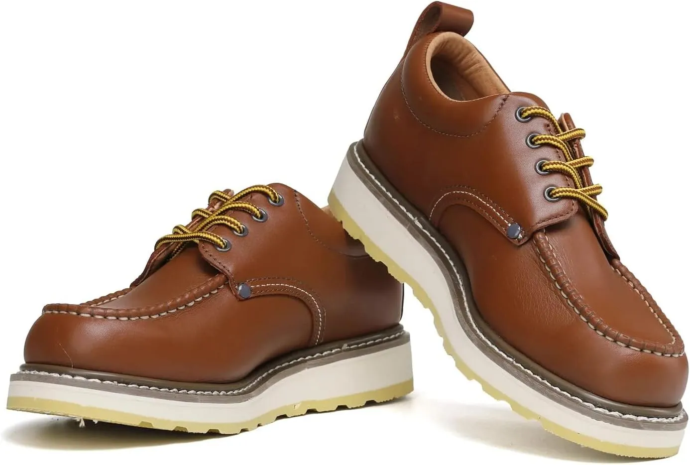 Men's 4" Soft Toe SureTrack Leather Slip Resistant Durable Breathable Oxford Work Boots Shoes 82994