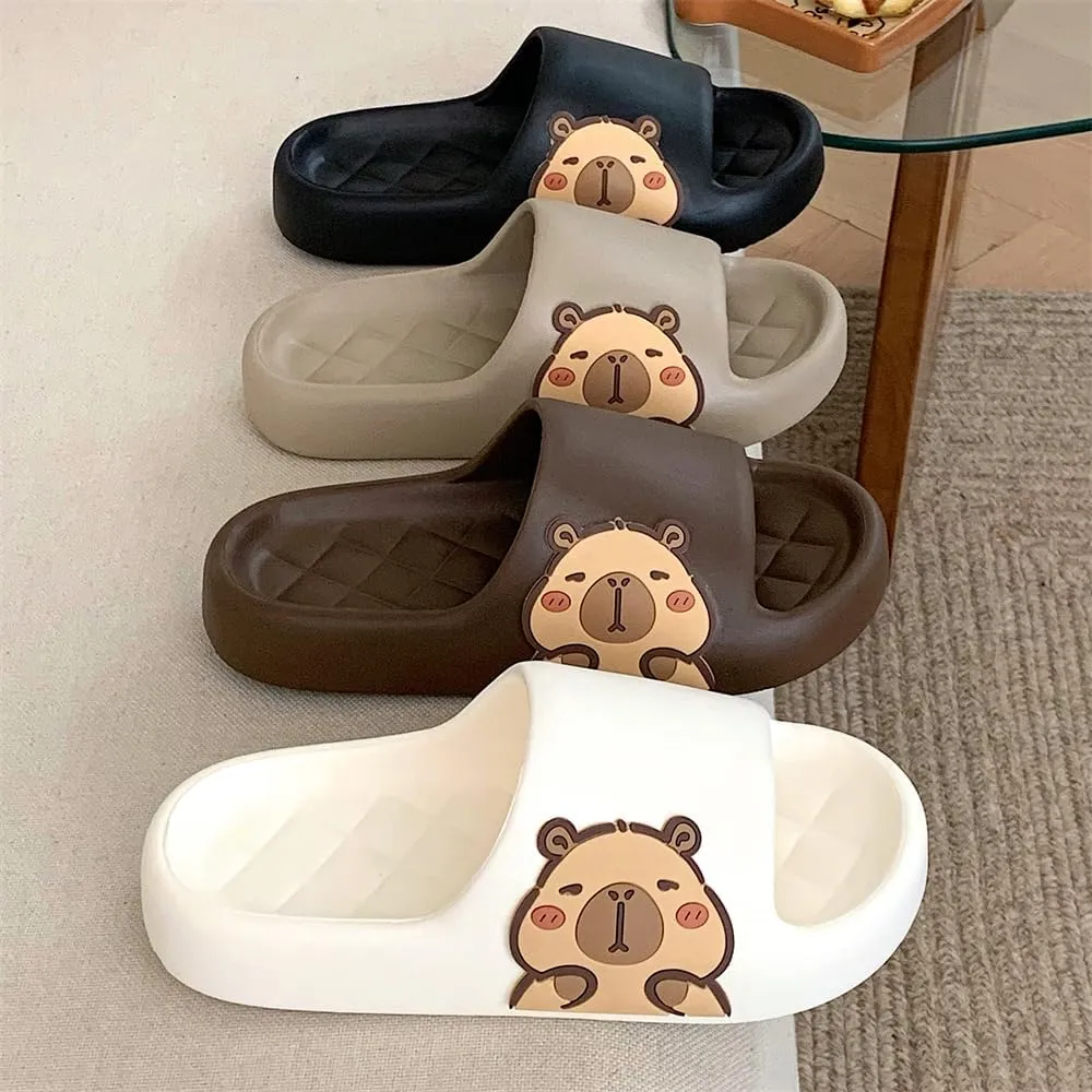 Men's and Women's Capybara Slides,Cute Capybara Slippers for Indoor Outdoor,Non Slip Quick Drying Shower Shoes,Comfort Cloud Slides Sandals