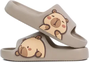 Men's and Women's Capybara Slides,Cute Capybara Slippers for Indoor Outdoor,Non Slip Quick Drying Shower Shoes,Comfort Cloud Slides Sandals