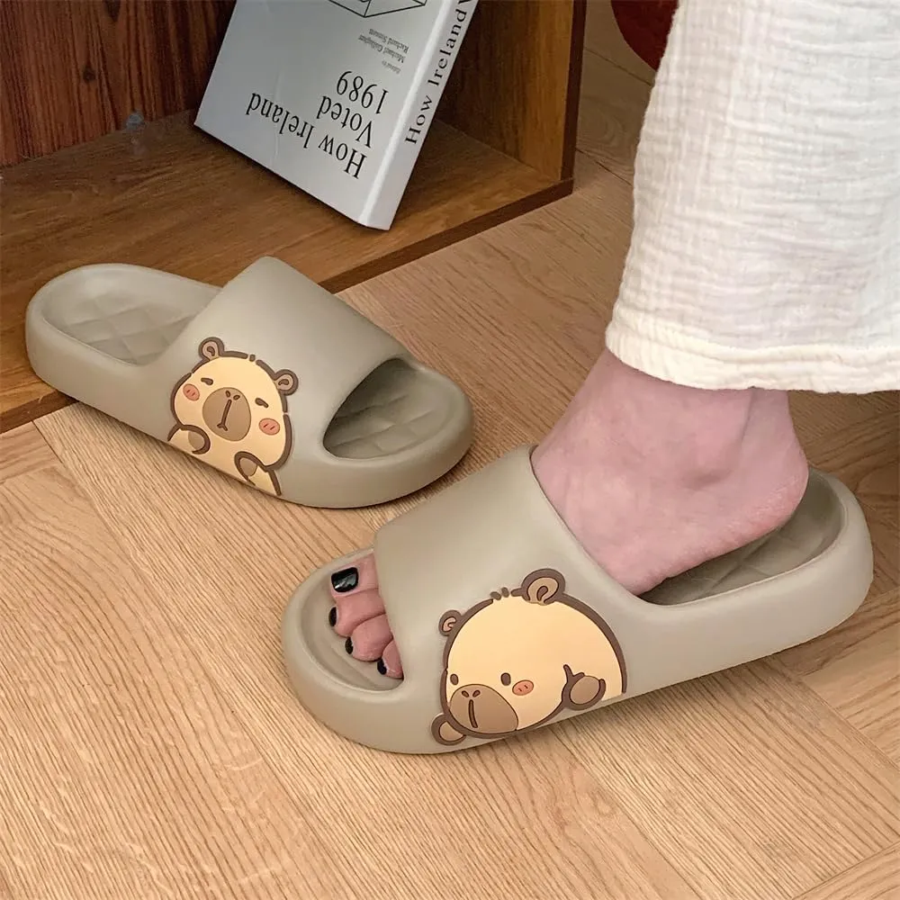 Men's and Women's Capybara Slides,Cute Capybara Slippers for Indoor Outdoor,Non Slip Quick Drying Shower Shoes,Comfort Cloud Slides Sandals