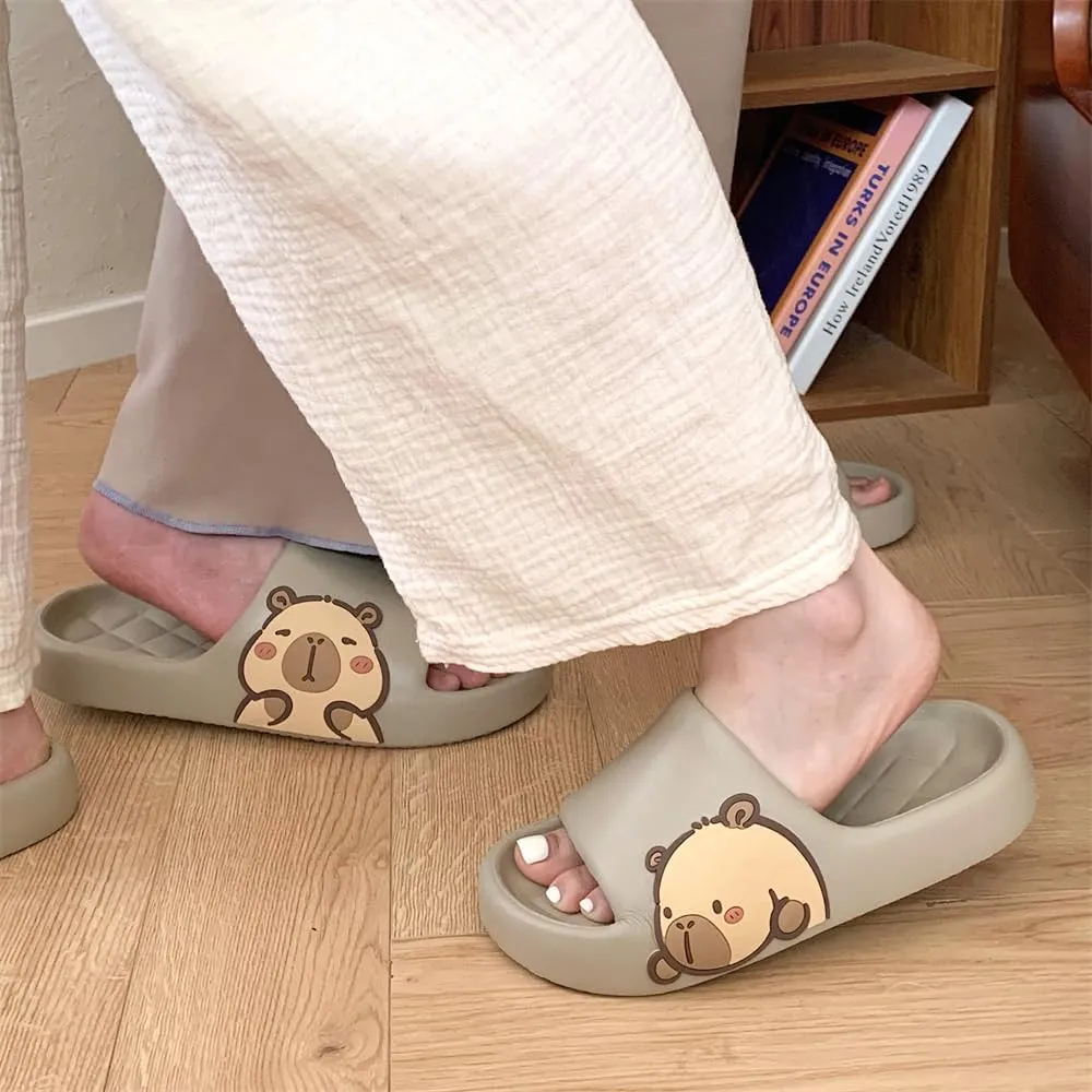 Men's and Women's Capybara Slides,Cute Capybara Slippers for Indoor Outdoor,Non Slip Quick Drying Shower Shoes,Comfort Cloud Slides Sandals