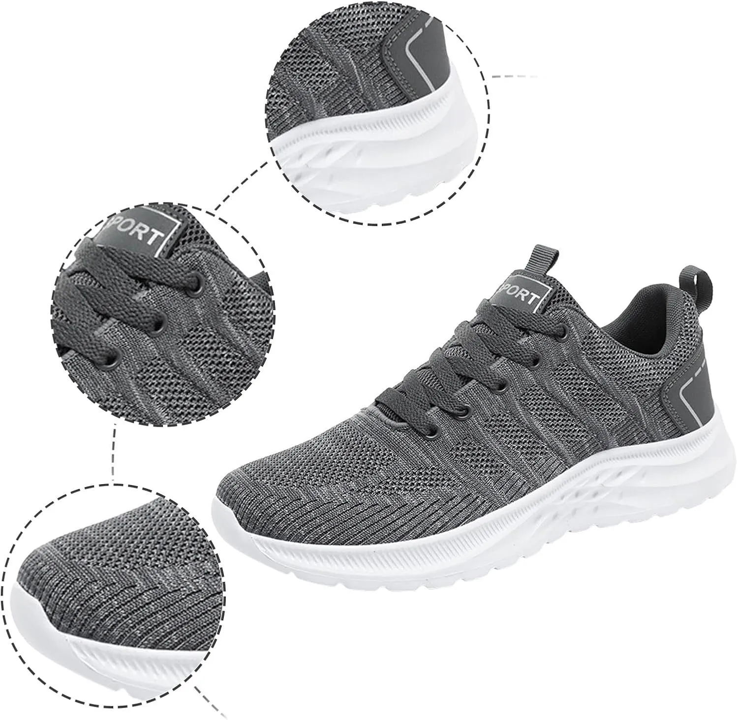 Men's Arch Support Workout Shoes Recovery Air Athletic Running Tennis Shoe Fashion Lightweight Sneakers for Men