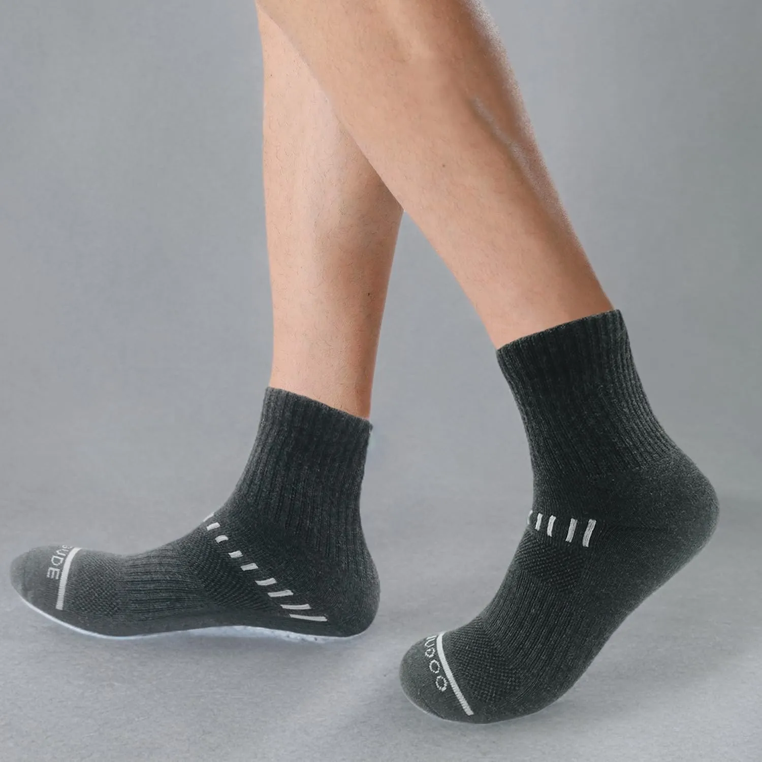 Men's Athletic Socks Cotton Breathable Cushioned Crew Medium Ankle Running Sports Workout Thick Socks
