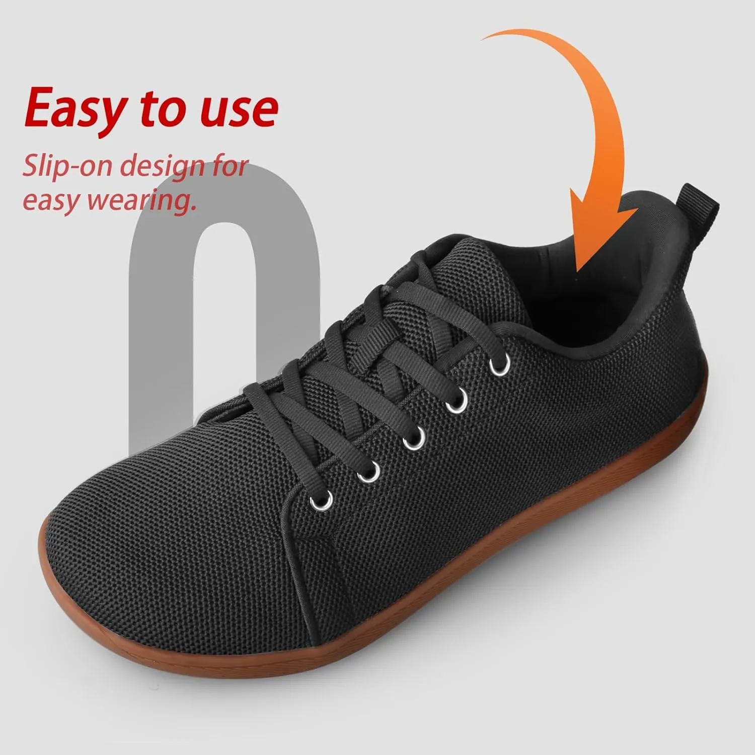Men's Barefoot Shoes Minimalist Slip on Cross-Trainer Shoes Wide Toe Walking Shoes Zero Drop Sole Trail Running Sneakers Gym Workout Casual