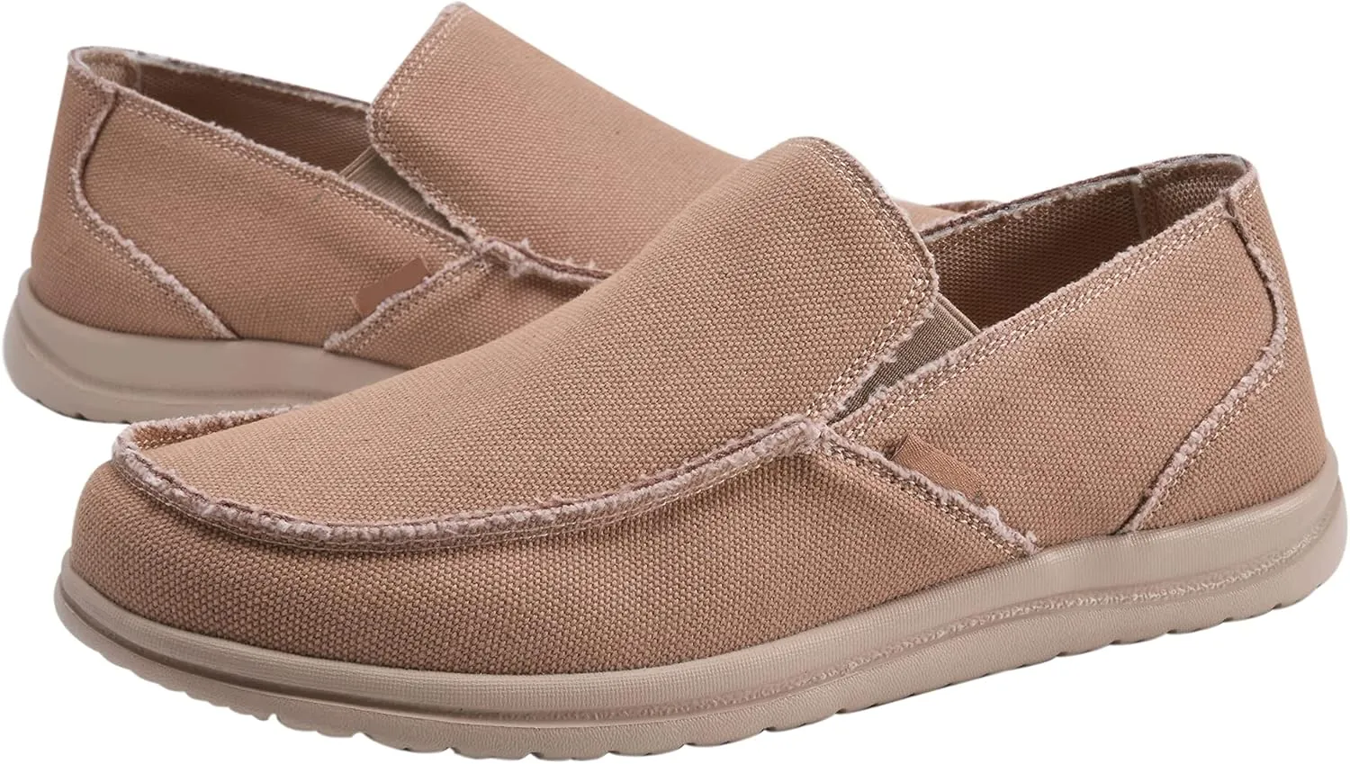 Mens Canvas Shoes Slip On Loafers Deck Shoes Walking Lightweight Causal Slip-ons