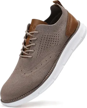 Men's Casual Dress Oxfords Shoes Breathable Knit Leisure Fashion Sneakers Lightweight Comfortable Walking Shoes