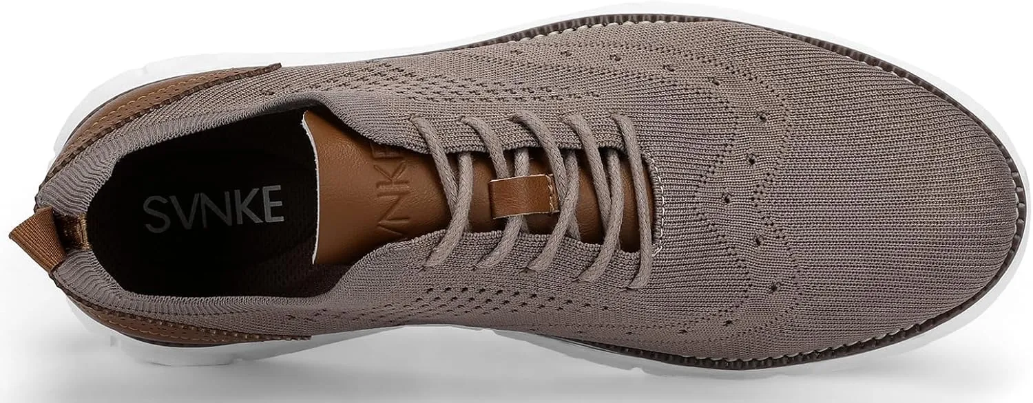 Men's Casual Dress Oxfords Shoes Breathable Knit Leisure Fashion Sneakers Lightweight Comfortable Walking Shoes