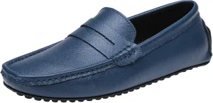 Men's Classic Penny Loafers Flat Slip-On Soft Split Leather Moccasins Driving Shoes