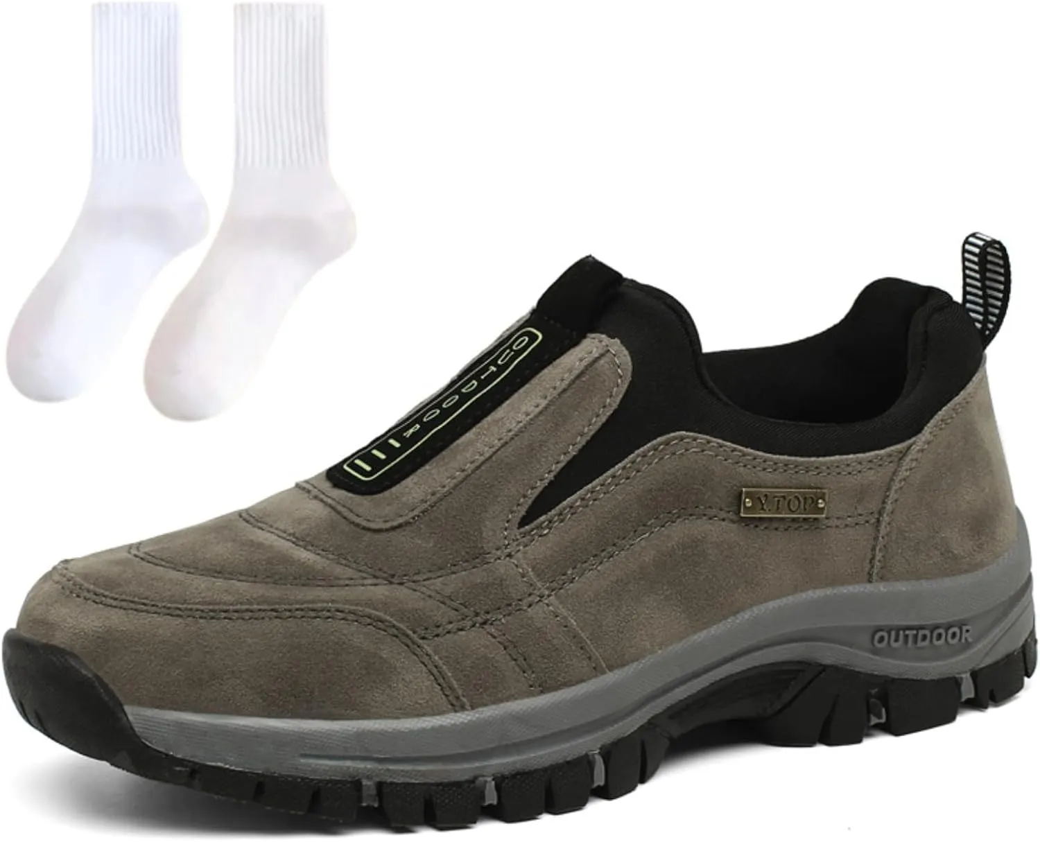 Mens Comfort Hands Free Slip On Shoes Dallader Men's Comfortable Waterproof Orthopedic Walking Shoes Hiking Shoes