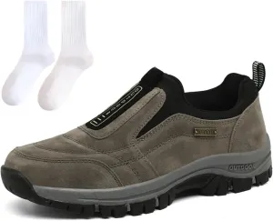 Mens Comfort Hands Free Slip On Shoes Dallader Men's Comfortable Waterproof Orthopedic Walking Shoes Hiking Shoes