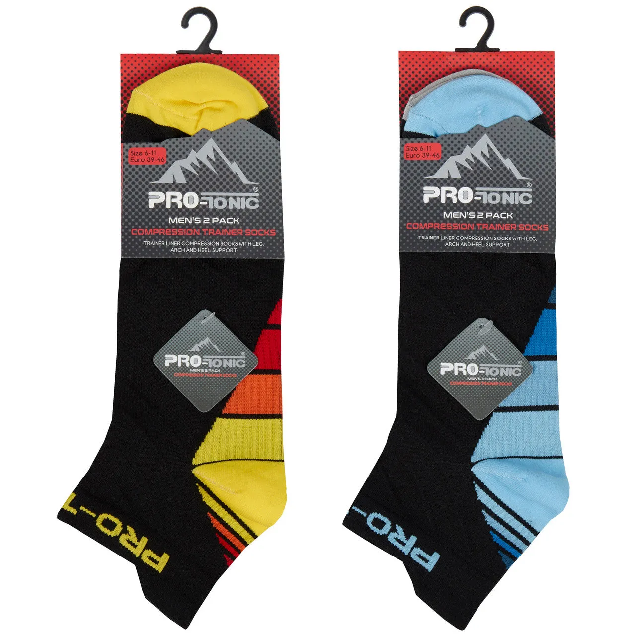 Mens Compression Sport Trainer Liner Sock 2 Pairs Sets