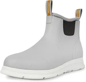 Men's Deck Boots, Lightweight Waterproof Fishing Rain Boots, Anti-Slip Rubber Shoes with Breathable 3mm Neoprene Lining Fishing, Boating, Size 7-14