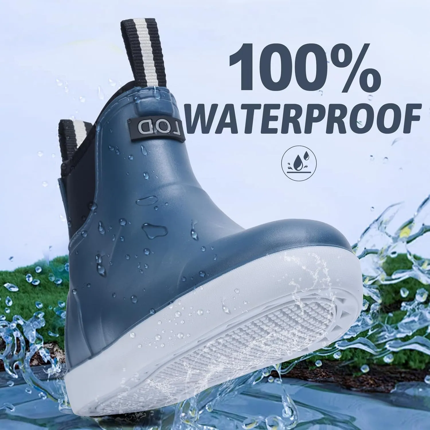 Men's Deck Boots Waterproof Rain Boots Slip On Fishing Booties Ankle Booties Chelsea Boot Men botas para hombre for Gardening Fishing Boating Camping Sailing